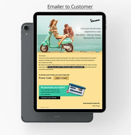 Vespa — CRM Emailer to Customer